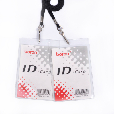 Customized Thin ID Card Holder Vertical Soft Film Badge Transparent Work Permit Name Tag Student Card Holder Exhibition Card Protective Case
