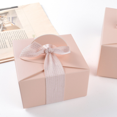 Spot Pink Portable Gift Box Color Printing Square Exquisite Gift Box Can Be Customized
