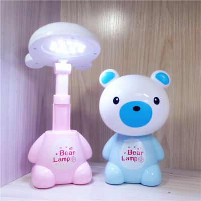 Creative Desktop Cartoon Rechargeable Bear Led Small Table Lamp Eye Protection Reading Learning Bedside Lamp Advertising Gift Customization