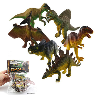 Cross-Border Simulated Dinosaur Models Toy Bagged Tyrannosaurus Stegosaurus Dinosaur Set Model Children's Educational Toys