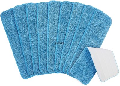 Pack of 10 Microfiber Mop Pads - Reusable Floor Mop Pads