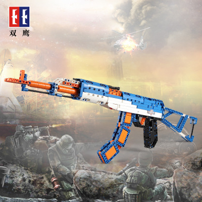 Double E Military Series Kada AK-47 Assault Rifle Children's Puzzle Assembled Building Block Toys Generation Wholesale