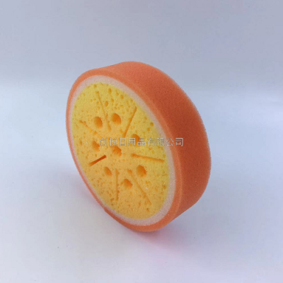 Orange Simple Fruit Cleaning Bath Sponge Orange Dishwashing Bath Multifunctional Spong Mop Creative Sponge Brush