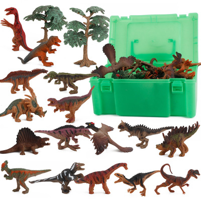 Children's Simulation Jurassic Dinosaur Model Storage Box Set Tyrannosaurus Shark Tooth Dragon Halberd Dragon Multiple Solid Ornaments