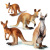 Children's Simulation Animal Model Wild Animal Simulation Solid Static Model Toy Kangaroo Model Set