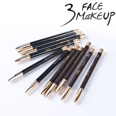 China-Made Makeup 3 Face Makeup Fashion Charming Eye Waterproof Eyeliner Eyebrow Pencil Magic Shape Eyeliner