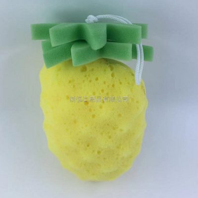 Three-Dimensional Small Hole Pineapple Fruit Creative Bath Cleaning Sponge Three-Dimensional Fruit Bath Sponge