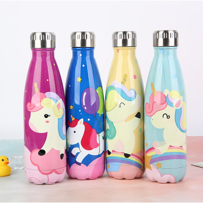 Unicorn Insulated Mug Sports Cola Export Exclusive for Cross-Border Cartoon Drinking Cup Unicorn Cola Bottle