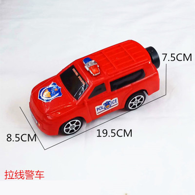 Bagged Children's Educational Toys Plastic Pulled Cable Police Car Toy