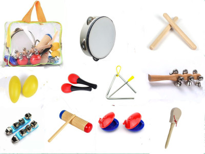 Orff Music Teaching Aids Set Percussion Instrument Children's Toys 10-Piece Set