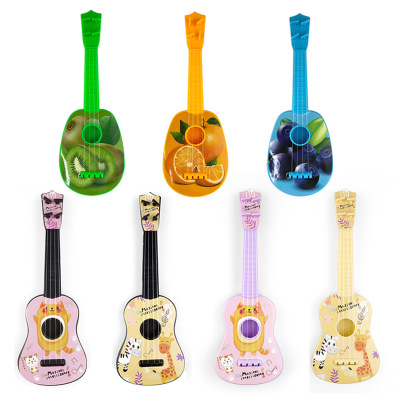 [Free Shipping] Children's Toy Simulation Cartoon Ukulele Mini Fruit Guitar Early Education Musical Instrument Stall