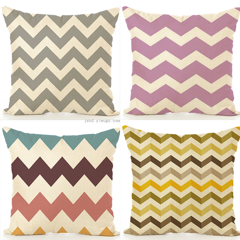 几何数码印花抱枕套 不含芯 支持定制 沙发靠垫 汽车靠枕靠背批发