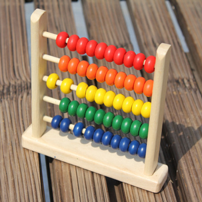 Wooden Small Five-Grid Beaded Children's Early Education Wooden Educational Toys Beads Calculation Rack Beaded Kindergarten. 11