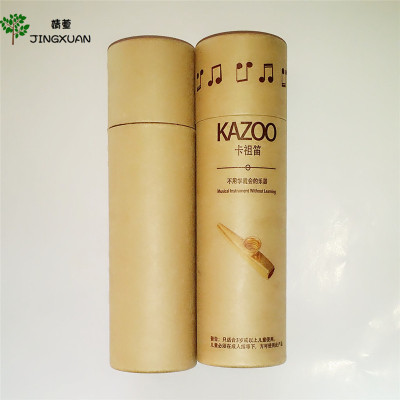 Paper Tube Custom Pattern Metal Kazoo Flute with Paper Tube Packaging Cylinder Kazoo Flute