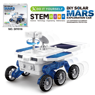 Cross-Border Children's DIY Solar Planet Detector Toy Puzzle STEM Science and Education Assembled Four-Wheel Drive Electric Model