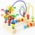 Factory Direct Sales Saors Wooden Three-Line Children's Baby Educational Vegetable Bead Building Blocks Toy