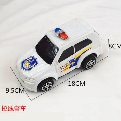 Bagged Children's Educational Toys Environmental Protection Plastic Pulled Cable Police Car Toy