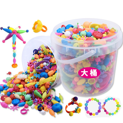 Children's Educational Toys Creative Handmade DIY Splicing Beaded Cordless Popper Beads Barrel Set Quantity Discounts Direct Sales