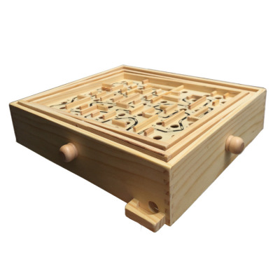 Extra Large 60-Pass Wooden Ball Maze Balance Hand-Eye Coordination Training Children Adult Puzzle Toys