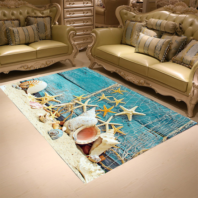 3D印花时尚长方形地毯 卧室茶几防滑地毯家用地垫脚垫 现货批发