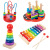 Infant Children's Eight-Tone Toy Piano Beaded Toy Worm Rainbow Tower Fishing Early Education Educational Wooden Toys