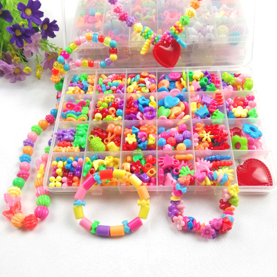 24 Grid Children's Puzzle Bead Toy DIY Handmade Beaded Set Girl Beaded Bracelet Free Shipping
