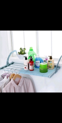 Multifunctional Balcony outside the Window Drying Rack Window Sill Drying Shoes Hanging Clothes Drying Shelf Collapsible Radiator Drying Rack