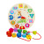 Wooden Cartoon Animal Time Cognition Small Clock Beaded Alarm Clock Baby Early Childhood Educational Digital Toys