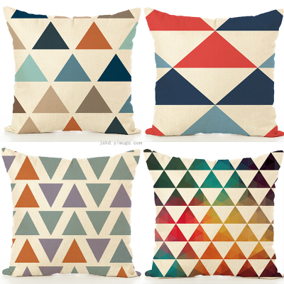 Geometric Digital Printed Pillowcase without Core Support Customized Sofa Cushion Car Linen Backrest Wholesale