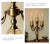 American Classical Metal Glass Three-Head Candlestick European Model House Retro Living Room Dining Table Entrance Decoration Ornaments