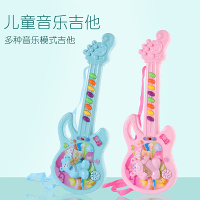 New Children's Educational Scientific and Educational Toy Children's Musical Instrument Electronic Toy Guitar Cartoon Pattern Factory Wholesale Hot Sale