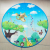 Children's Tent Game House round Mat Baby Ocean Pool Cartoon Mat Double-Sided Child Play Mat