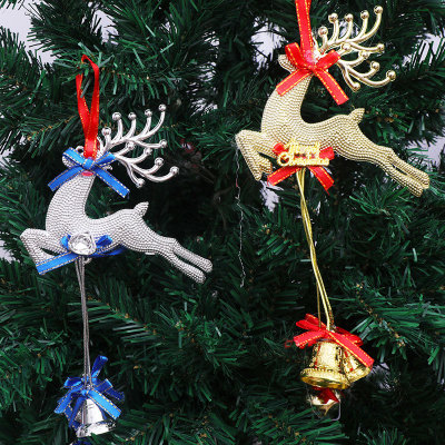 Christmas Decorations Electroplating Bell Small Flying Deer Holiday Door Christmas Tree Decoration Pendant Onion Pink Deer