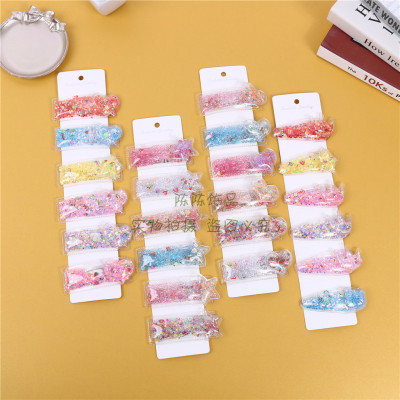 Children's Love Quicksand Sequins Hair Clips Hair Accessories Small Hairpin Female BB Clip Bangs Side Clip Female Headdress