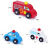 Children's Wooden Simulation Recovery Vehicle Gift Toy Trackless Wooden Fire Truck Toy Ambulance Police Car Toy