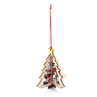 New Christmas Tree Pendant Christmas Decorations Creative Wooden Painted Laser XINGX Christmas Pendant Gift