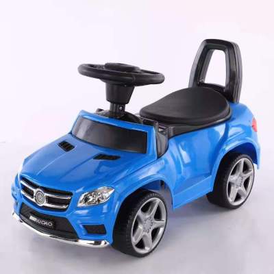 Children's Hand Push Swing Car 1-3 Years Old Baby Yo Scooter with Music Silent Wheel Four-Wheel Walker