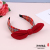 Middle Bow Decoration Wide Edge Fabric Plaid Headband Striped Interwoven Pattern Korean New Hair Band