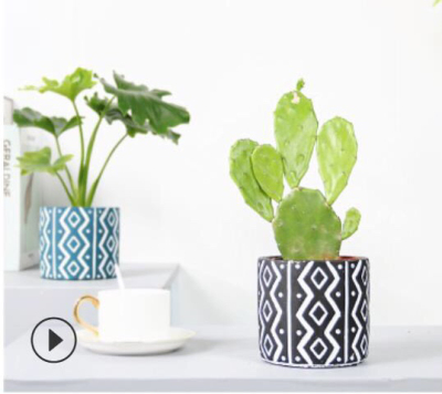Nordic Style Decoration Small Bonsai Texture Ceramic Flower Pot Simulation Succulent Cactus Potted Plant Ornaments