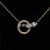 Titanium Steel Rose Gold Double Ring Necklace Clavicle Chain Colored Gold Pendant Ornaments Simple Cold Style Set Chain Necklace