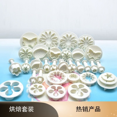 Baking Tool Set 10 Models 33 Sets Fondant Cake Mold Spring Embossed Biscuits Printing Decoration Tools