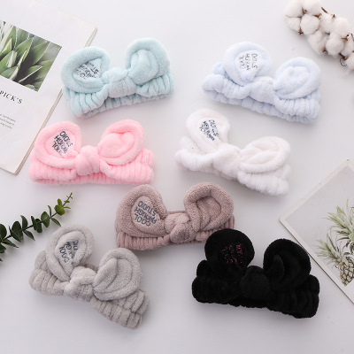 Winter New Korean Cute and Adorable Girls' Headband Plush Hairpin Bow Hair Accessories Headdress Wholesale