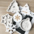 DIY Mold Christmas Four-Piece Christmas Tree Leaf Snowflake Hanging Hole Keychain Fondant Ultra Light Silicone Mold
