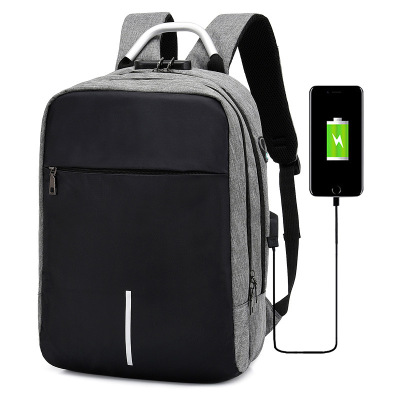 Foreign Trade Wholesale Men's Bag Password Lock Anti-Theft Backpack USB Computer Bag Business Casual Backpack Customization