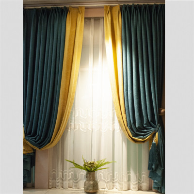 Factory Direct Sales Modern Simple Solid Color Shading Curtain Living Room Bedroom Linen Finished Product Curtain Spot Customization