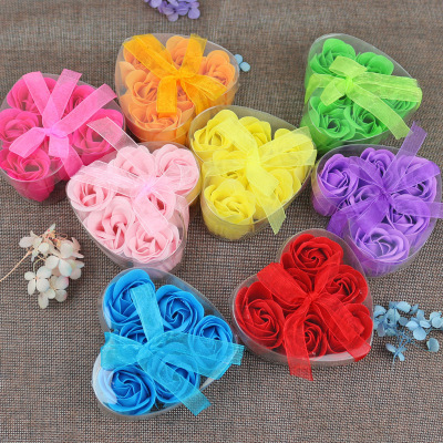 6 PVC Boxed Rose Soap Flowers Christmas Company Activities Practical Gifts Little Creative Gifts Artificial Flowers