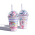 Girlwill Unicorn Plastic Drinking Cup Straw Cup Tumbler Children Cute Creative Gift Cup Customization