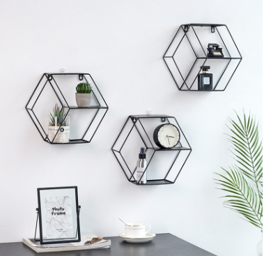 Art Hexagonal Wall Shelf
