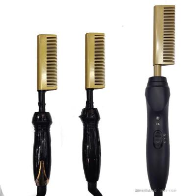 Hot Sale Golden Copper Comb Straight Comb Plywood Beard Comb Styling Comb Multifunctional for Curling Or Straightening Hair Curling Comb