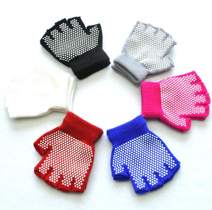 新款儿童半指点塑手套男女童小孩幼儿小学生防滑单杠打球运动露指